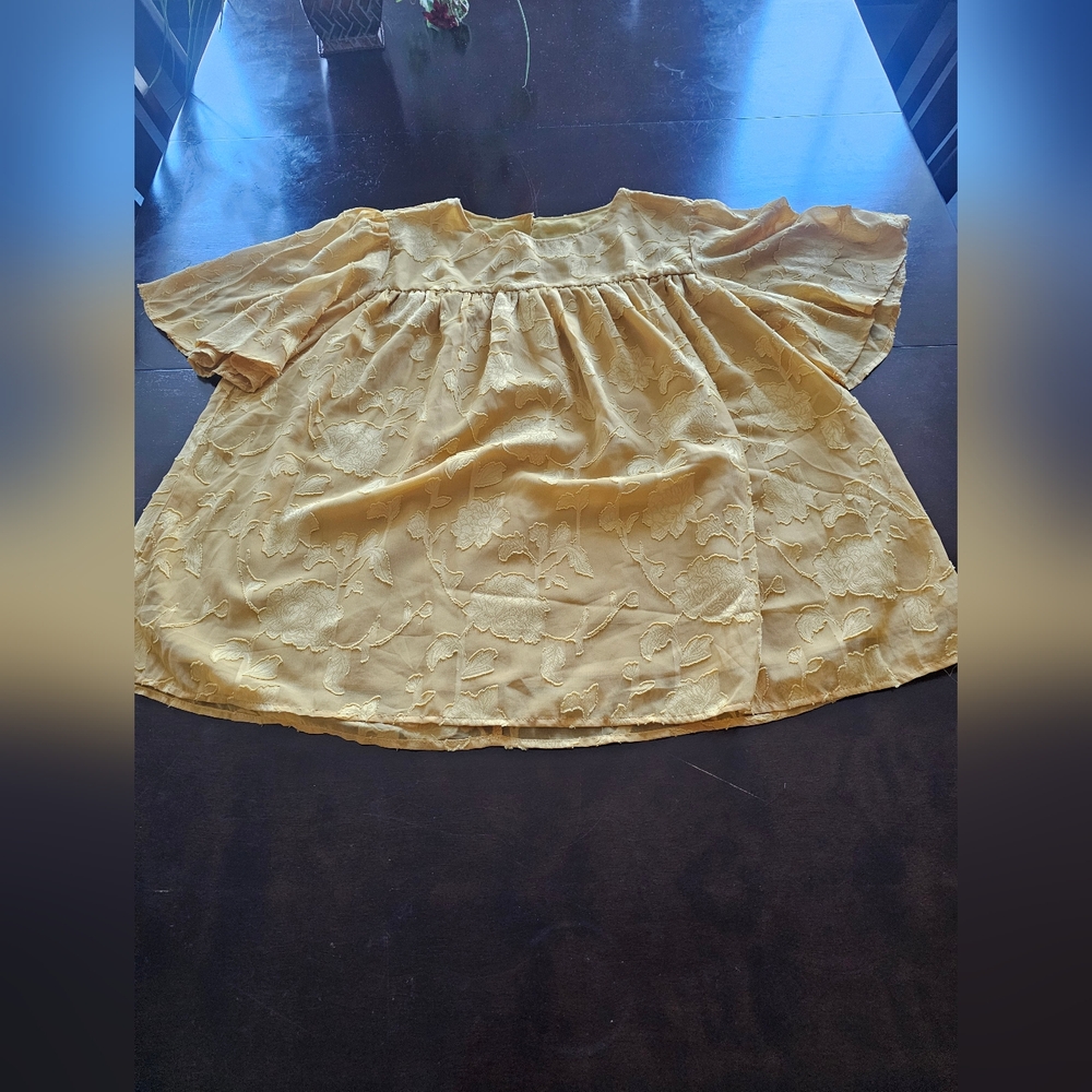 Yellow Floral Lace Blouse